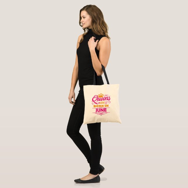 Bolso De Tela Las Reinas Nacen En Junio Faux Purpurina Birthday (Anverso (modelo))