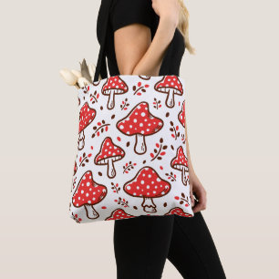 Bolso De Tela Las setas dibujadas a mano son adorables, rojas y