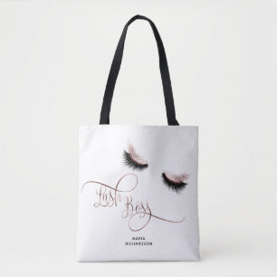 Bolso De Tela Lash Boss Makeup Eyebrow Ojos Lazas Rosa Oro