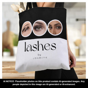 Bolso De Tela Lash Studio Negro Y Blanco 3 Foto Promocional