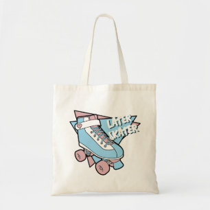 Bolso De Tela Later Skater Pastel Pink Blue Cartoon Rollerskate