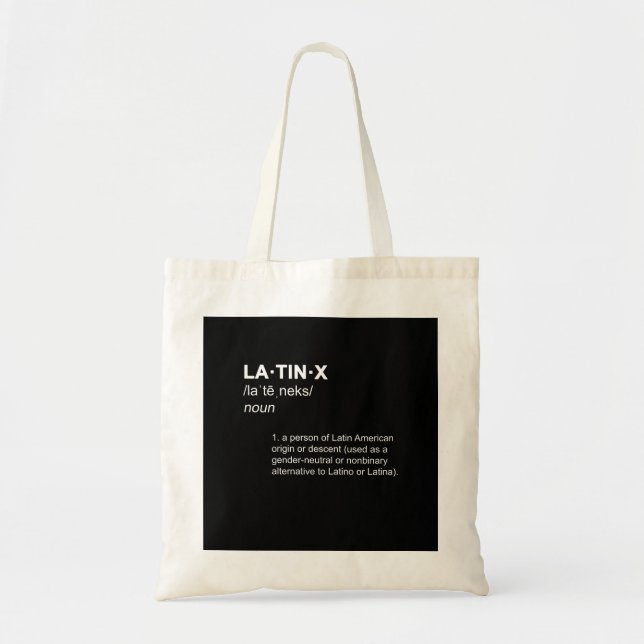 Bolso De Tela LATINX Latino Latino Género Neutral Definición Hip (Frente)