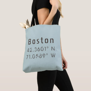 Bolso De Tela Latitud y longitud de Boston