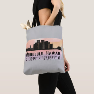 Bolso De Tela Latitud y longitud de la línea aérea honolulu