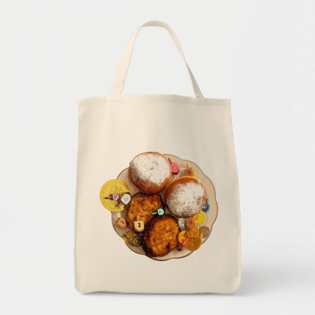 Bolso De Tela Latkes y Sufganiot (Frente)