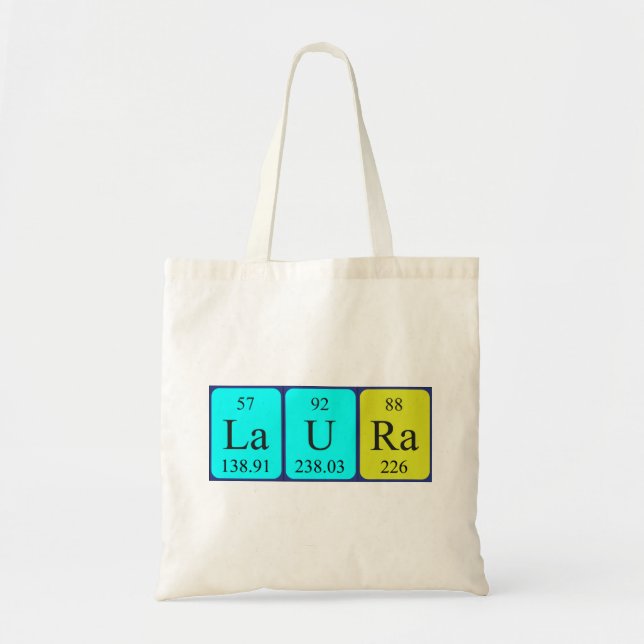 Bolso De Tela Laura nombre de tabla periódica (Frente)
