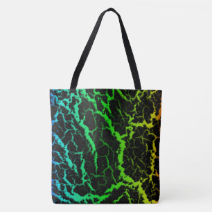 Bolso De Tela Lava Espacial Agrietada - Arcoíris BCGYR