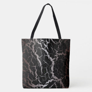 Bolso De Tela Lava Espacial Agrietada - Blanco/Marrón