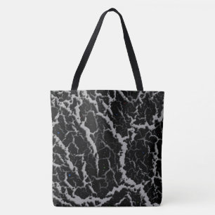 Bolso De Tela Lava espacial agrietada - Plata