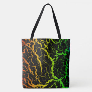 Bolso De Tela Lava espacial agrietada - ROYGB arcoiris