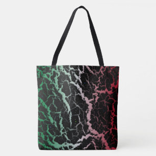 Bolso De Tela Lava Espacial Agrietada - Verde/Blanco/Rojo