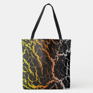Bolso De Tela Lava espacial craqueada - Amarillo/Naranja/Blanco