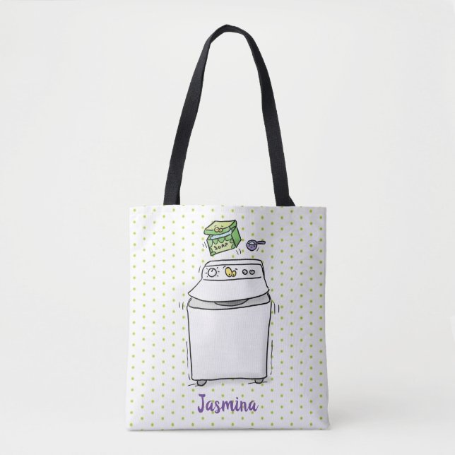 Bolso De Tela Lavadora de lavadora, lavadora, lavadora, ilustrac (Anverso)