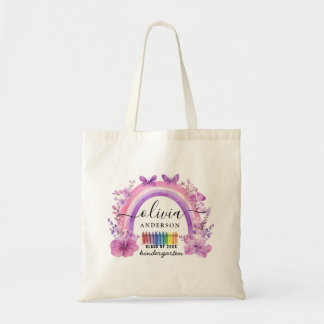 Bolso De Tela Lavanda Arcoiris Personalizado Niños Tote Bag