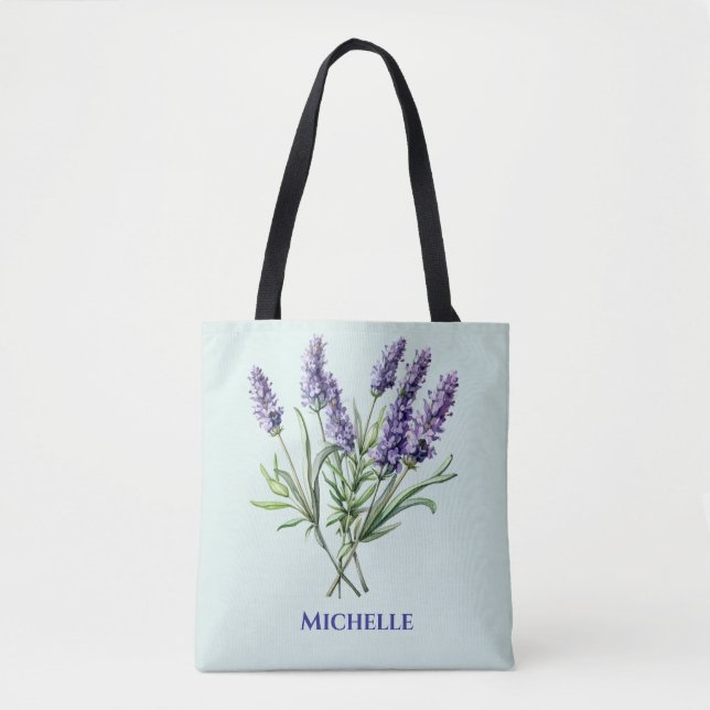 Bolso De Tela Lavanda botánica reutilizable (Anverso)
