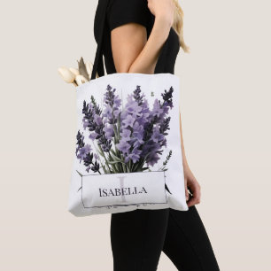 Bolso De Tela Lavanda con color de agua personalizada