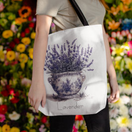 Bolso De Tela Lavanda en azul Delft, personalizable
