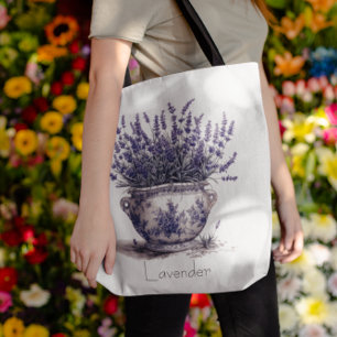 Bolso De Tela Lavanda en azul Delft, personalizable