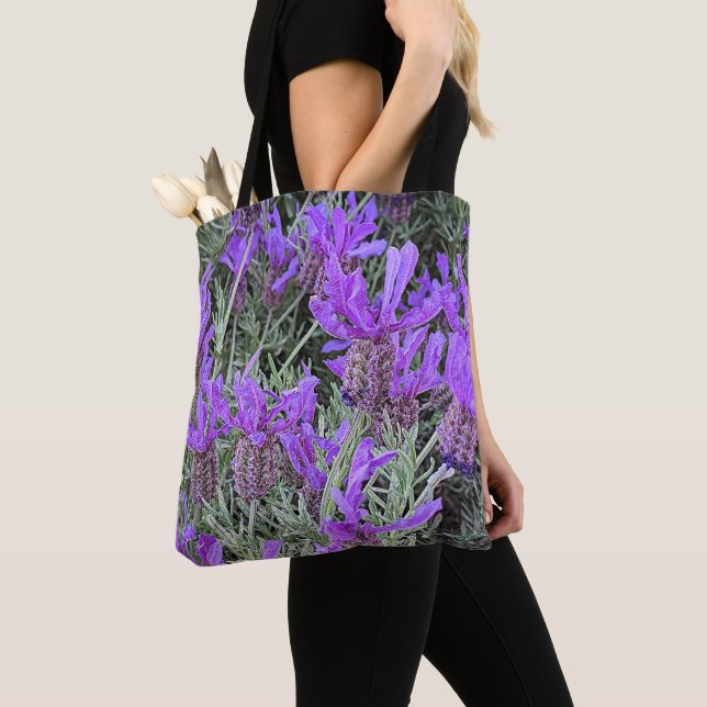 Bolso De Tela Lavanda española florece la flor (Detalle)