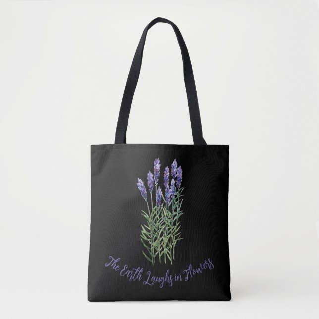 Bolso De Tela Lavanda, jardinería (Anverso)