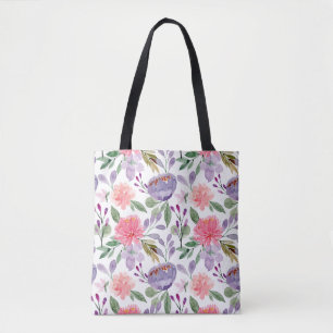 Bolso De Tela Lavanda Lilac Vieja Patrón Rosa