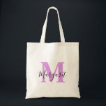 Bolso De Tela Lavanda Monograma Black Script Nombre Tote Bag<br><div class="desc">Lavanda Monograma Black Script Nombre Tote Bag. Se puede dar como regalo a la familia y amigos en su cumpleaños y Navidades.</div>