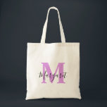 Bolso De Tela Lavanda Monograma Black Script Nombre Tote Bag<br><div class="desc">Lavanda Monograma Black Script Nombre Tote Bag. Se puede dar como regalo a la familia y amigos en su cumpleaños y Navidades.</div>