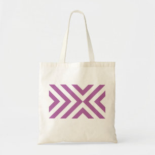 Bolso De Tela Lavanda y Chevrons blancos