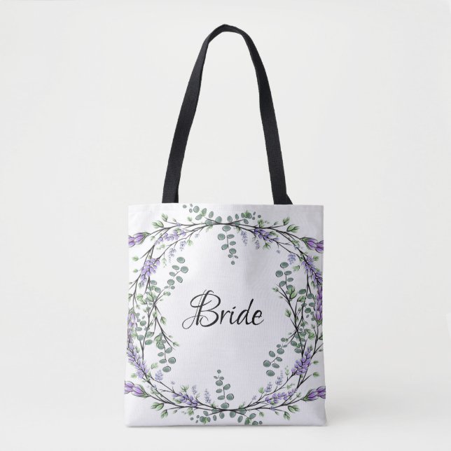 Bolso De Tela Lavanda y Eucalipto (Anverso)