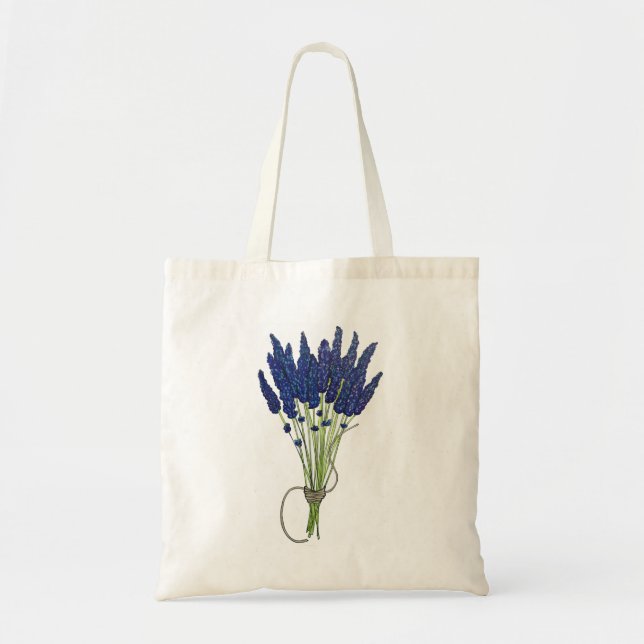 Bolso De Tela Lavandula Lavender Bunch Herb Purple Flower Garden (Frente)