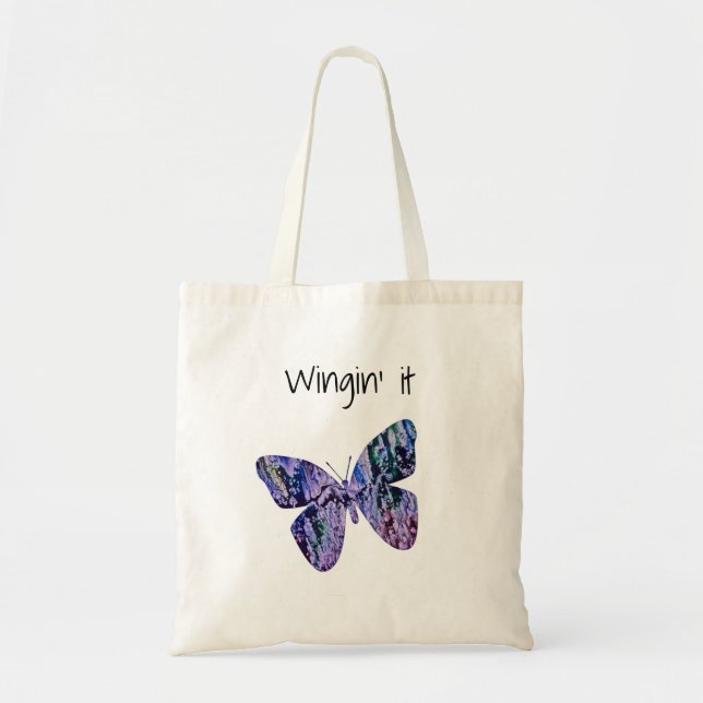 Bolso De Tela Lavendar mariposa Wingin (Frente)