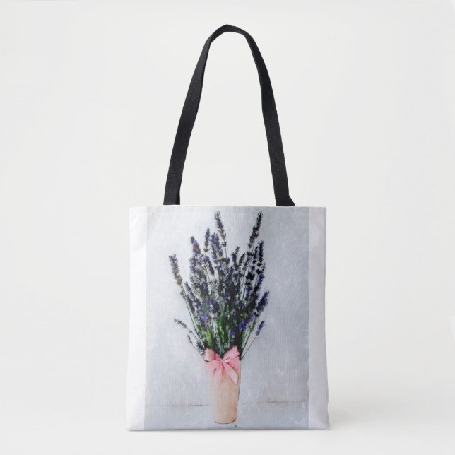 Bolso De Tela Lavender Bliss Bouquet Tote Bag (Anverso)