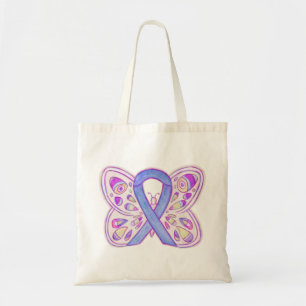 Bolso De Tela Lavender Cinta de Conciencia Púrpura Personalizado
