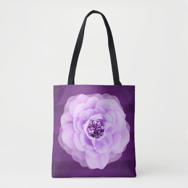 Bolso De Tela Lavender Diamond Rosa Purple Grunge (Anverso)