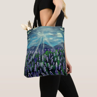 Bolso De Tela Lavender Field Tote Bag | Landscape Art Tote Bag