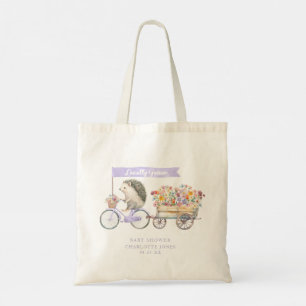 Bolso De Tela Lavender Hedgehog Baby Shower Favor Tote Bag