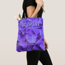 Bolso De Tela Lavender lila púrpura Hidrangeas flores Novia