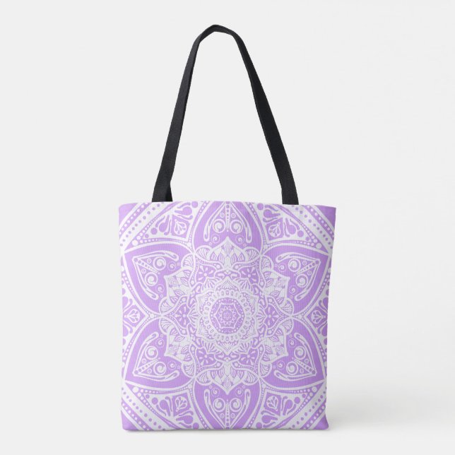 Bolso De Tela Lavender Mandala (Reverso)