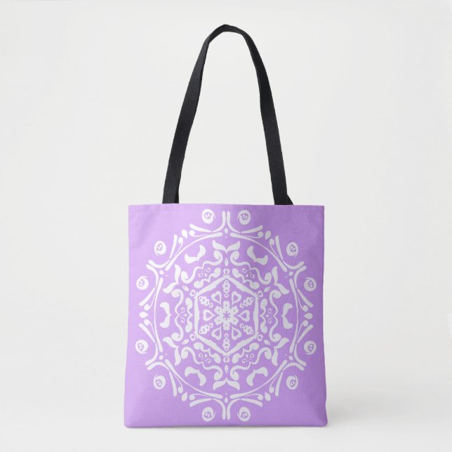 Bolso De Tela Lavender Mandala (Anverso)