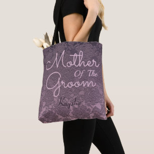 Bolso De Tela Lavender Mauve Boda Púrpura Madre Del Cebollo