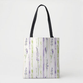 Bolso De Tela Lavender Stripes Floral