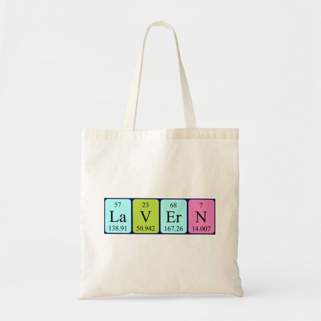Bolso De Tela Lavern nombre de tabla periódica tote bag (Frente)
