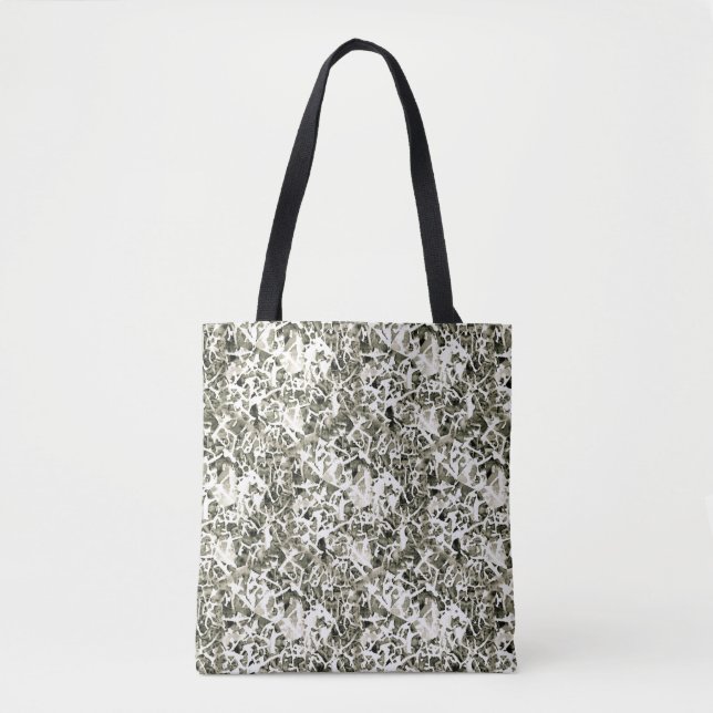 Bolso De Tela LavishlyOn Original Winter Camo Blanco (Anverso)