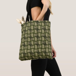Bolso De Tela LavishlyOn Woven Hearts Olive