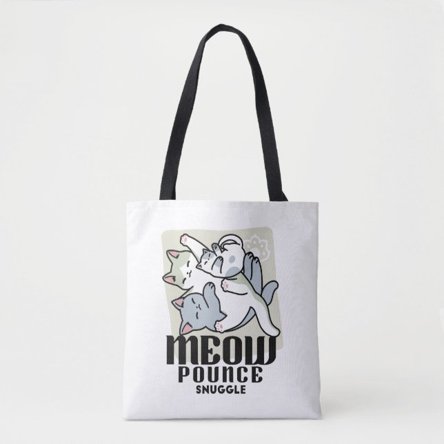 Bolso De Tela Laze Furr Days - Diseño de gatos perezosos (Anverso)