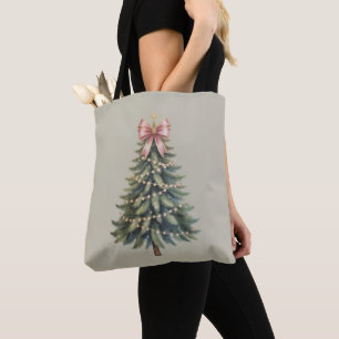 Bolso De Tela Lazo de árbol de Navidad Coquette Xmas
