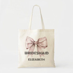 Bolso De Tela Lazo de cinta rosa Coquette personalizado Dama de