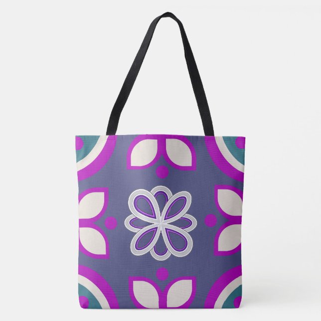 Bolso De Tela Lazo de Loto Lavanda (Anverso)
