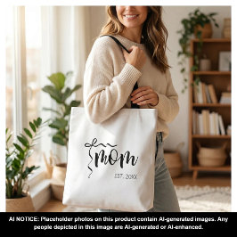 Bolso De Tela Lazo negro y blanco elegante establecido para mamá