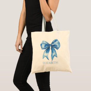 Bolso De Tela Lazo personalizado azul y blanco elegante